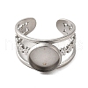 304 Stainless Steel Cuff Ring Components STAS-V012-01A-P-2