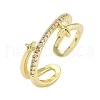Brass Micro Pave Cubic Zirconia Cuff Rings RJEW-D322-07G-4