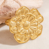 Flower 304 Stainless Steel Adjustable Cuff Rings for Women RJEW-M103-04B-G-1
