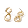 Brass Number Stud Earrings with 925 Sterling Silver Pins for Women EJEW-A077-01H-3