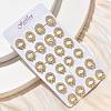 Brass Micro Pave Clear Cubic Zirconia Stud Earrings EJEW-D305-17G-2