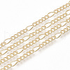 Brass Coated Iron Figaro Chain Necklace Making MAK-T006-03KC-2
