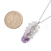 Gradient Color Mixed Gemstone Chip Pendant Necklaces NJEW-JN05042-3