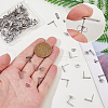 DICOSMETIC 60Pcs 201 Stainless Steel Stud Earring Findings with Hole FIND-DC0006-59-3