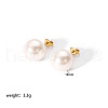 Elegant Stainless Steel Imitation Pearl Stud Earrings NB5919-6-1