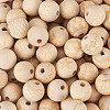 100Pcs 10 Style Unfinished Natural Wood European Beads WOOD-TA0001-55-13