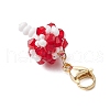 7Pcs 7 Colors Handmade Glass Seed Beaded Pendant Decorations HJEW-MZ00202-6