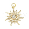 Brass Micro Pave Clear Cubic Zirconia Pendants ZIRC-SZ0001-78-1