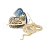 Snake & Butterfly Brass Micro Pave Cubic Zirconia Brooches JEWB-V003-04G-3