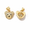 Rack Plating Brass Micro Pave Cubic Zirconia Charms KK-G456-04G-1