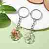 Natural Moonstone and Natural Sunstone Keychains KEYC-JKC00754-02-2