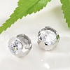 Brass Clear Cubic Zirconia Hoop Earrings EJEW-Q016-08P-5