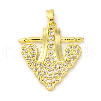 Brass Pendants with Cubic Zirconia KK-D536-07G-1