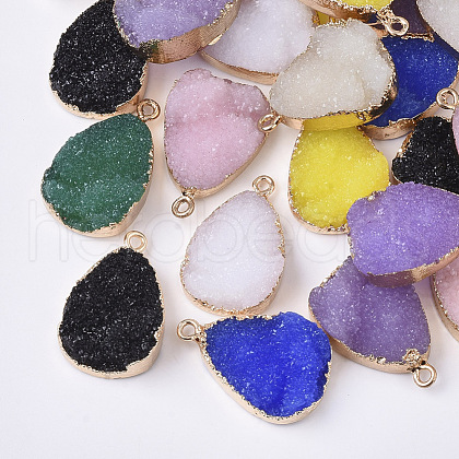 Druzy Resin Pendants RESI-S383-018-1