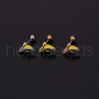 Heart Brass Micro Pave Cubic Zirconia Cartilage Earrings for Women WG9FBC0-15-1
