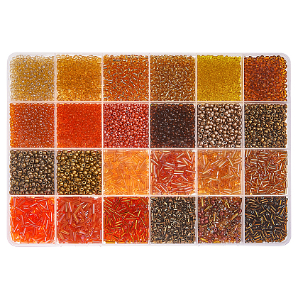 DICOSMETIC 360g 24 Style Glass Seed Beads SEED-DC0001-09-1