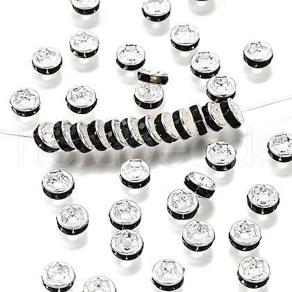 Brass Grade A Rhinestone Spacer Beads RB-A014-Z6mm-02S-1