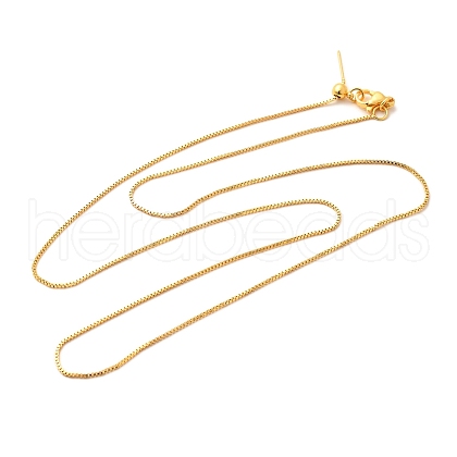 1mm Rack Plating Brass Box Chain Adjustable Slider Necklaces for Women Men MAK-L044-02G-1
