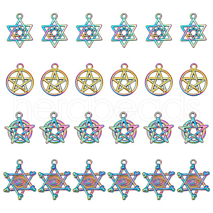 ARRICRAFT 24Pcs 4 Styles Alloy Pendants FIND-AR0004-38-1