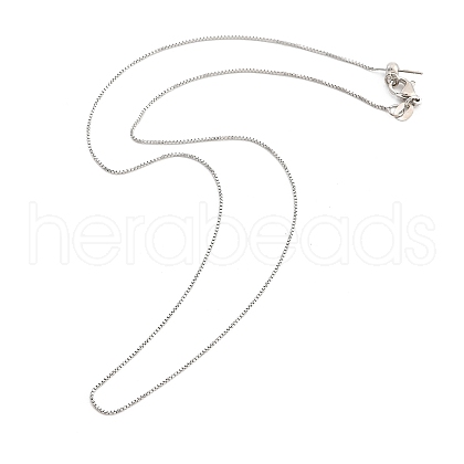 0.9mm Adjustable Slider Brass Box Chain Necklaces for Men Women NJEW-G160-21P-1