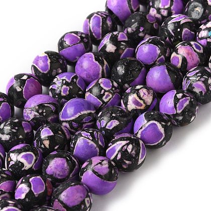 Dyed Natural Howlite Beads Strands G-K368-B01-01-1