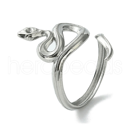 304 Stainless Steel Open Cuff Ring RJEW-L110-033P-1