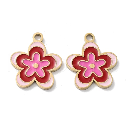 Ion Plating(IP) 304 Stainless Steel Enamel Pendants X-STAS-P339-16G-01-1