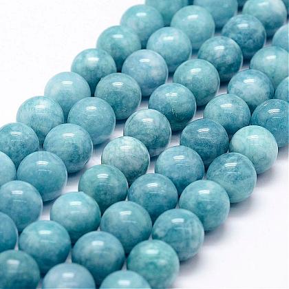 Natural White Jade Imitation Amazonite Beads Strands G-F364-16-10mm-1