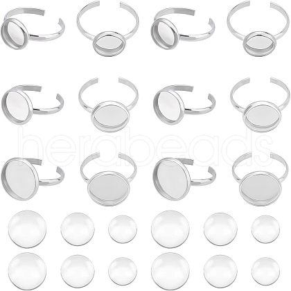 Unicraftale DIY Flat Round Cuff Ring Making Kit DIY-UN0003-46-1