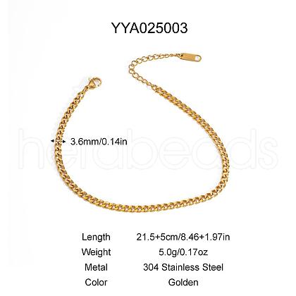 Elegant Stainless Steel Twisted Chain Anklets HM7489-1-1