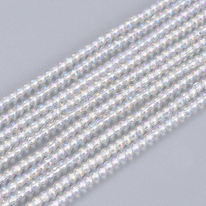 Electroplate Glass Beads Strands EGLA-I013-2mm-AB01-1