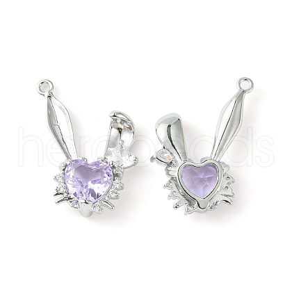 Brass Micro Pave Cubic Zirconia Pendants KK-L208-05P-03-1