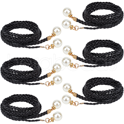 CRASPIRE Imitation Leather Braided Chain Belts with Imitation Pearl AJEW-CP0008-67D-1