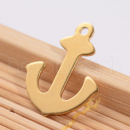 Ion Plating(IP) 304 Stainless Steel Anchor Charms STAS-L159-01G-1