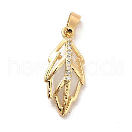 Brass Micro Pave Clear Cubic Zirconia Pendants KK-I695-053G-1