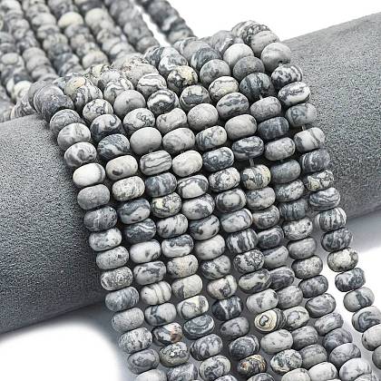 Natural Map Stone Beads Strands G-P575-A22-8x5mm-01-1