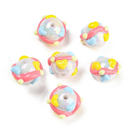 Hand Painted Acrylic with Enamel Beads MACR-K354-28-1