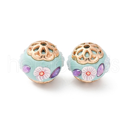 Handmade Resin Indonesia Round Beads IPDL-P005-18KCG-01-1