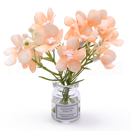 Mini Glass Vase with Artificial Flower Ornaments MIMO-PW0001-190G-1