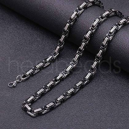 Titanium Steel Byzantine Chain Necklace for Men's FS-WG56795-22-1