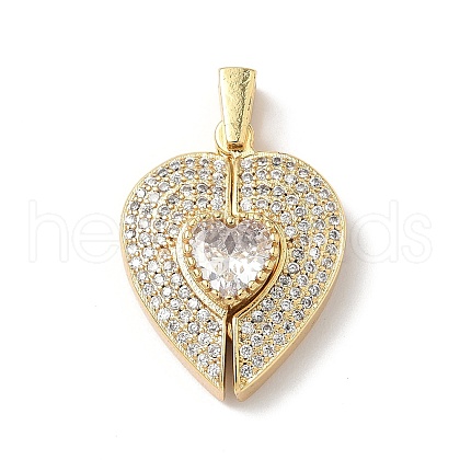 Brass Micro Pave Cubic Zirconia Pendants KK-Q068-16G-1
