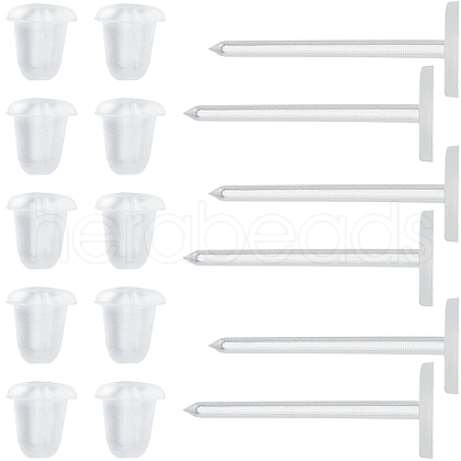 SOFPLATE 500Pcs Eco-Friendly Plastic Stud Earring Findings KY-SP0001-03B-1