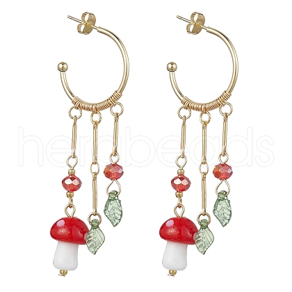 Golden 304 Stainless Steel Half Hoop Earrings EJEW-JE05675-02-1
