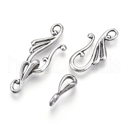 Tibetan Style Alloy Hook and Eye Clasps PALLOY-R134-04-RS-1