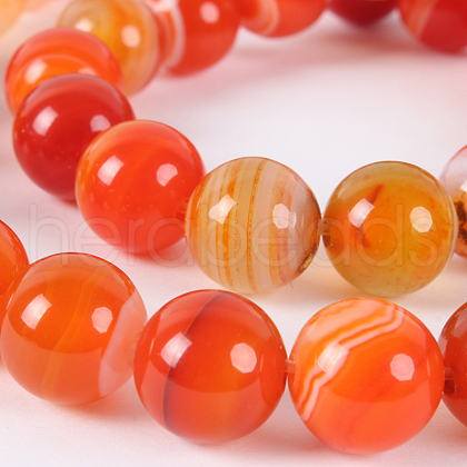 Natural Gemstone Agate Round Bead Strands G-E234-14-1