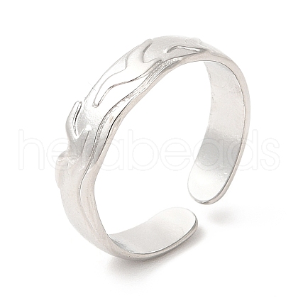 Non-Tarnish 201 Stainless Steel Open Cuff Ring RJEW-E063-45P-1