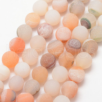 Natural Druzy Geode Agate Bead Strands X-G-K166-09-8mm-02-1
