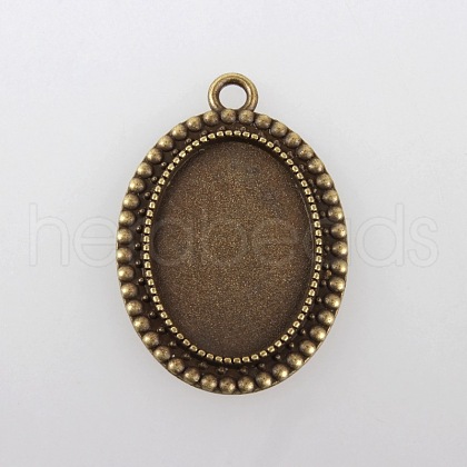 Vintage Tibetan Style Alloy Pendant Cabochon Bezel Settings X-TIBEP-M018-105AB-NF-1