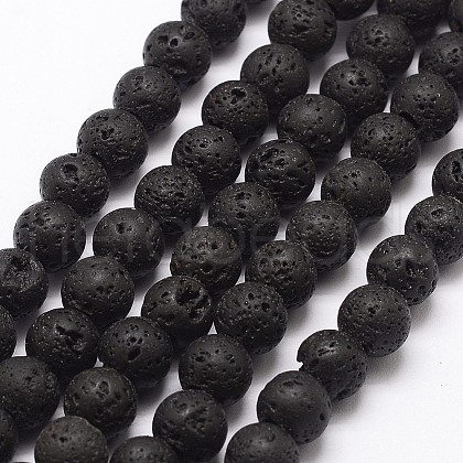 Natural Lava Rock Bead Strands X-G-A163-03-8mm-1