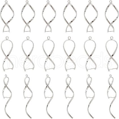 SUPERFINDINGS 18Pcs 3 Style Brass Pinch Bails KK-FH0003-60-1